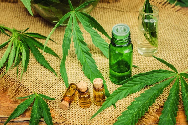 Cannabis for treatment (decoction, tincture, extract oil). — Stock Photo, Image
