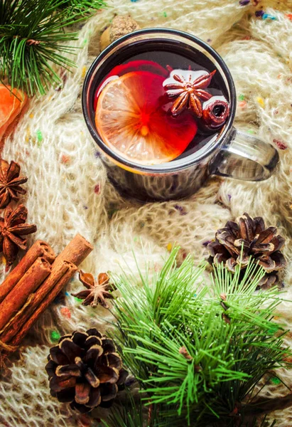 Vinho quente de Natal. Feliz Natal! . — Fotografia de Stock