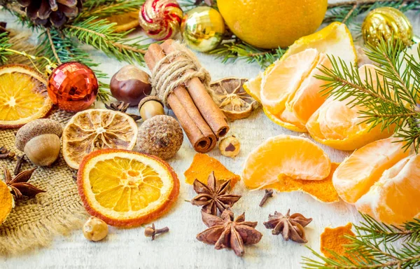 Апельсины, мандарины, счастливого Рождества . — стоковое фото