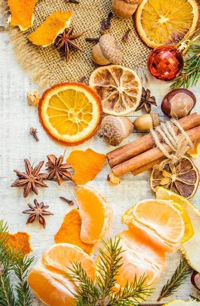 Апельсины, мандарины, счастливого Рождества . — стоковое фото