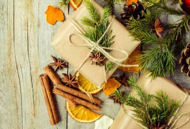 Noel süsleri. seçici odak.