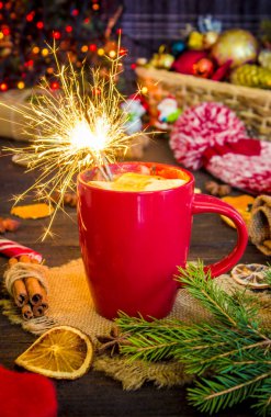 Yeni yıl süslemeleri ve muamele etmek ile Noel arka plan. 