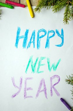 Noel ve yeni yıl tebrik bir çocuk figürü.