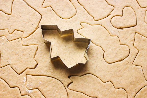 Ingwer-Weihnachtsplätzchen mit den Händen. — Stockfoto