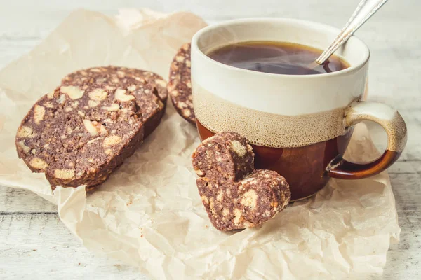 Hot coffee with cake fries.