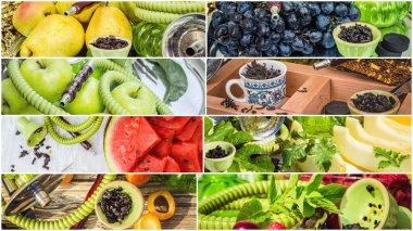 Nargile tütün yasaktır farklı tadı ile kolaj.