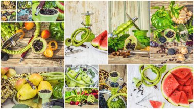 Nargile tütün yasaktır farklı tadı ile kolaj.