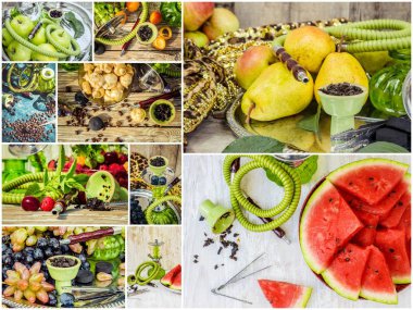 Nargile tütün yasaktır farklı tadı ile kolaj.