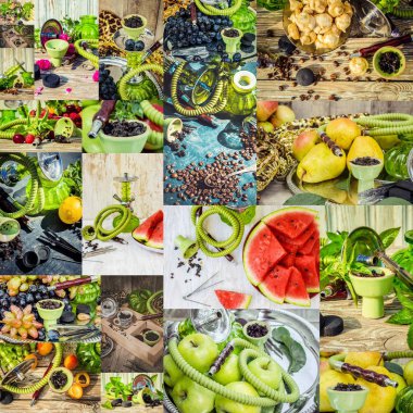 Nargile tütün yasaktır farklı tadı ile kolaj.