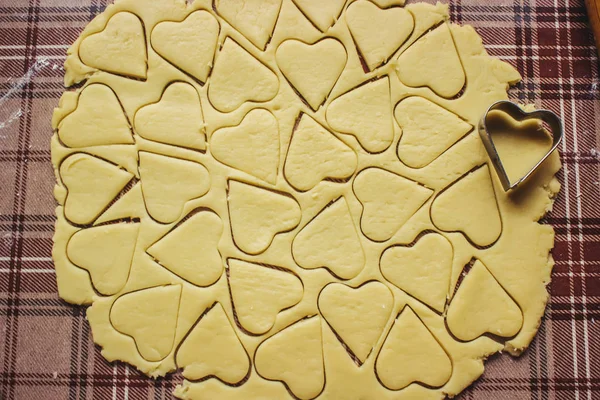 Hausgemachte Kekse in Herzform. — Stockfoto