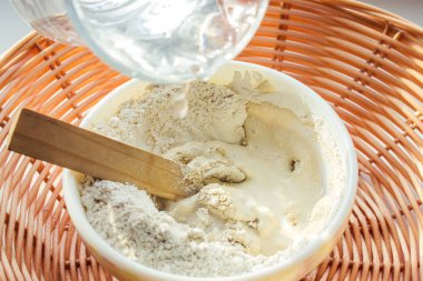 kozmetik kil plaka kuru. seçici odak. 