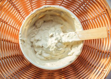 kozmetik kil plaka kuru. seçici odak. 