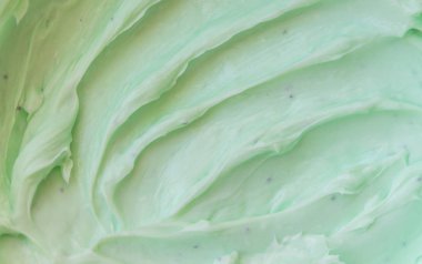 krema, bodur, vücut maskesi parçacıklar peeling ile yeşil. Seçici odak.