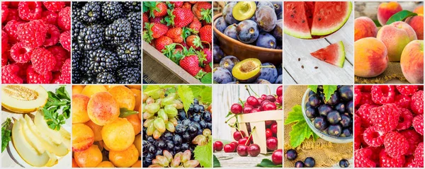 Frutas y bayas. Collage. . — Foto de Stock