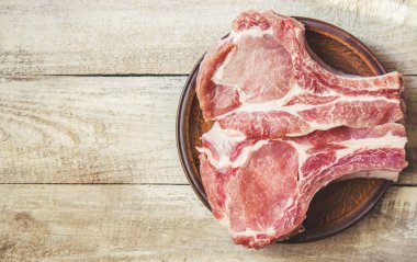 domuz eti et yığını. yemek. seçici odak. 