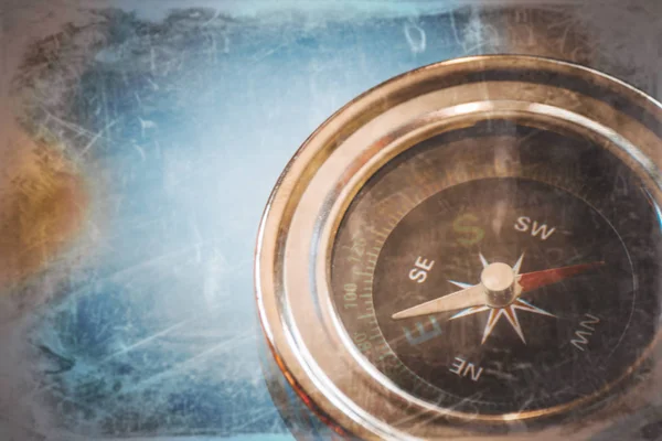 Compass on map background travel. pointer. selective focus. — Stock Photo, Image