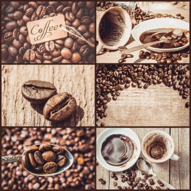 kolaj kahve. bir sürü resim. seçici odak.