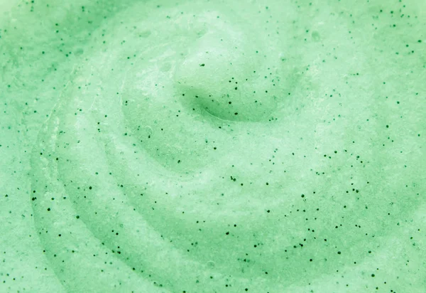 Textura gel cosmético para la cara y el cuerpo verde. Enfoque selectivo . — Foto de Stock