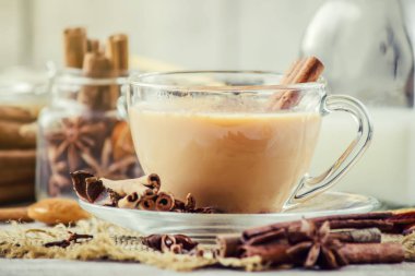 Masala çay. Seçici odak. 