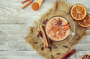 Masala çay. Seçici odak. 