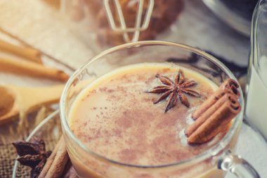 Masala çay. Seçici odak. 