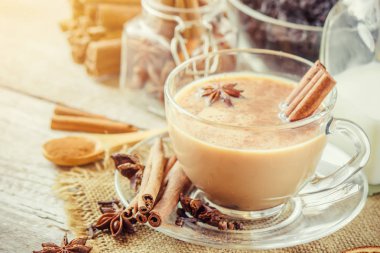 Masala çay. Seçici odak. 