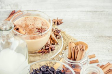 Masala çay. Seçici odak. 