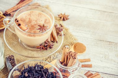 Masala çay. Seçici odak. 