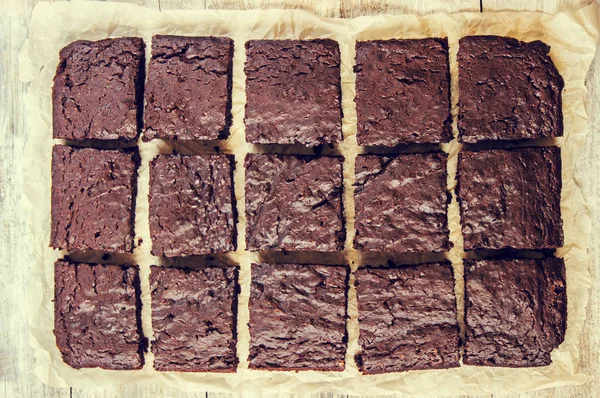 Brownie de chocolate, enfoque selectivo . — Foto de Stock