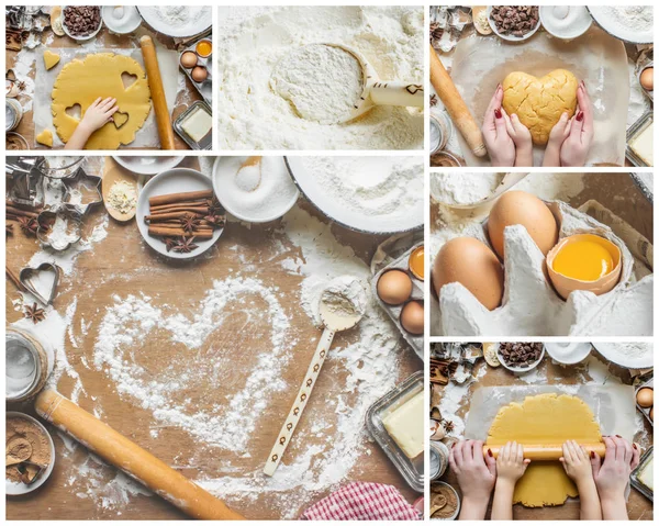 Kolaj pasta, kek, yemek kendi ellerinde. Seçici odak. — Stok fotoğraf