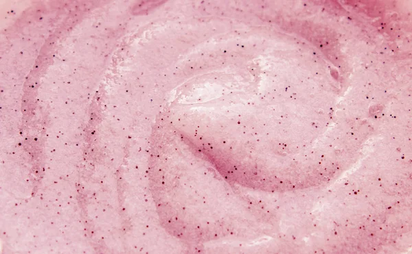 Textura gel cosmético para la cara y el cuerpo de color rosa. Enfoque selectivo . — Foto de Stock