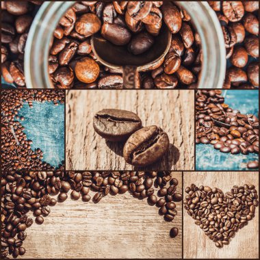 kolaj kahve. bir sürü resim. seçici odak.