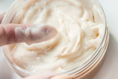 yüz ve vücut için kozmetik. doku. Seçici odak.