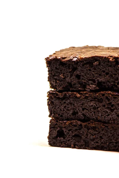 Chocolate brownie, selective focus. — Stock Photo, Image