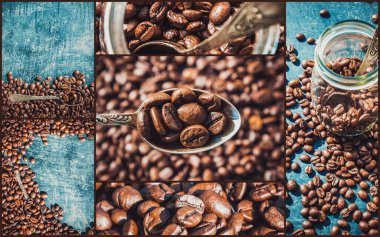 kolaj kahve. bir sürü resim. seçici odak.