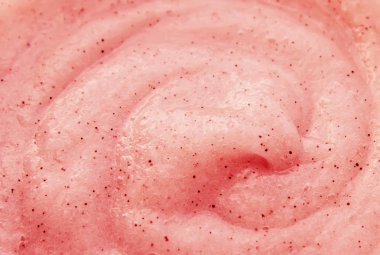 Doku için yüz ve vücut kırmızı, pembe kozmetik jel. Seçici odak. 