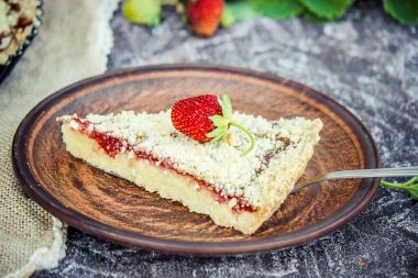 Çilek pasta. Seçici odak. 