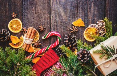 Noel arka plan. Seçici odak. 