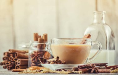 Masala çay. Seçici odak. 