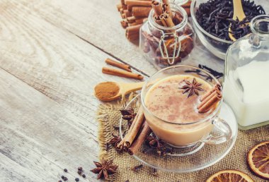 Masala çay. Seçici odak. 