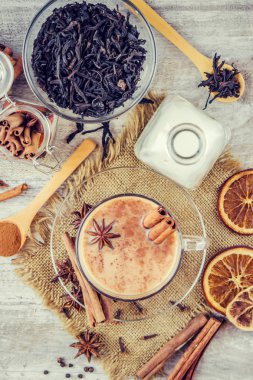 Masala çay. Seçici odak. 