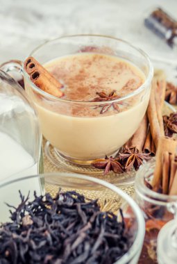 Masala çay. Seçici odak. 