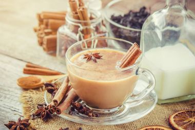 Masala çay. Seçici odak. 