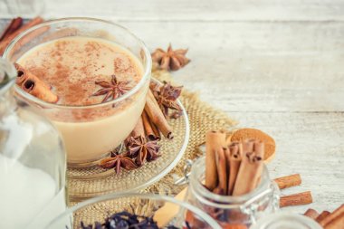 Masala çay. Seçici odak. 