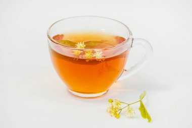 Linden. Ihlamur çayı. Seçici odak.
