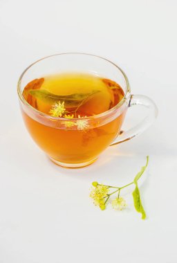 Linden. Ihlamur çayı. Seçici odak.