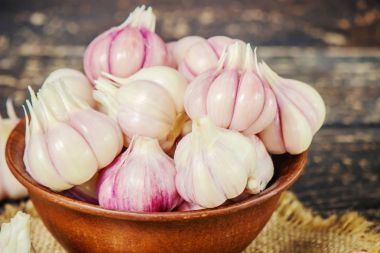 sarımsak. seçici odak.