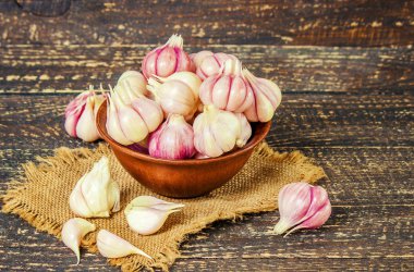 sarımsak. seçici odak.