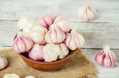 sarımsak. seçici odak.