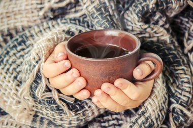 Bir fincan çay. Konfor. Seçici odak. 